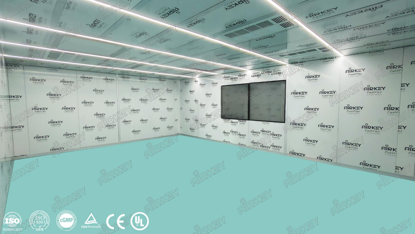 AIRKEY delivered a 41㎡ ISO 7 modular cleanroom in Zhuhai for smart door lock camera module assembly, featuring environmental control, factory pre-assembly and ISO 14644 compliance.