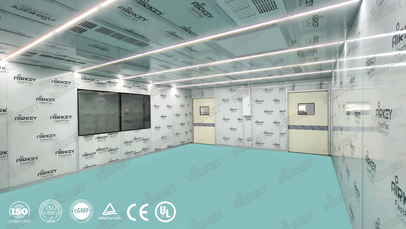 AIRKEY delivered a 41㎡ ISO 7 modular cleanroom in Zhuhai for smart door lock camera module assembly, featuring environmental control, factory pre-assembly and ISO 14644 compliance.
